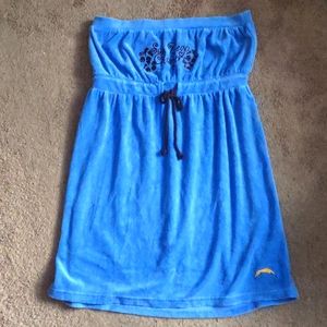 "San Diego Chargers" Of Los Angeles Powder Blue Terry Tube Top